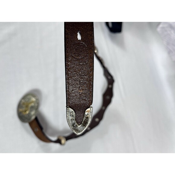 Double D Ranch Scalloped Heart Concho Belt 28 Montana Silversmiths Buckle Vtg main image 5